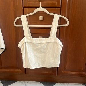 White Sleeveless Crop Top
